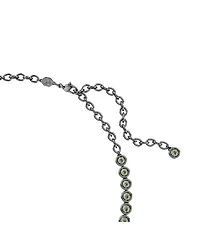 Swarovski Round Cut, Gray, Ruthenium Plated Imber Tennis Necklace