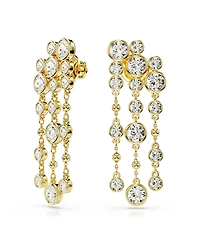 Swarovski Round Cut, Chandelier, White, Gold-Tone Imber Drop Earrings