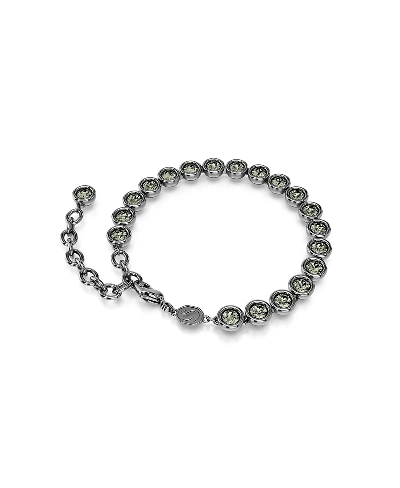 Swarovski Round Cut, Black, Ruthenium Plated Imber Tennis Bracelet