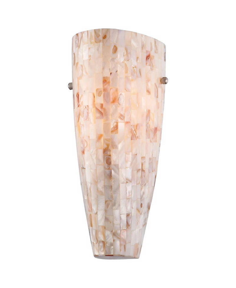 Possini Euro Design Isola Modern Wall Light Sconce Mosaic Mother of Pearl Glass Hardwire 5" Fixture for Bedroom Bathroom Vanity Reading Living Ro