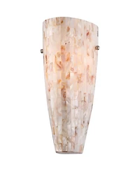 Possini Euro Design Isola Modern Wall Light Sconce Mosaic Mother of Pearl Glass Hardwire 5" Fixture for Bedroom Bathroom Vanity Reading Living Ro