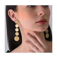Sohi Women's Gold Circular Drop Earrings