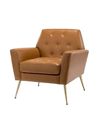 Modern Faux Leather Accent Chair for Living Room Bedroom