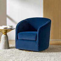 Swivel Accent Chair with Gold Metal Base for Living Room Nursery