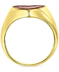 Red & Pink Enamel Heart Ring 14k Gold-Plated Sterling Silver