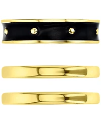3-Pc. Set Enamel & Polished Stack Rings 14k Gold-Plated Sterling Silver
