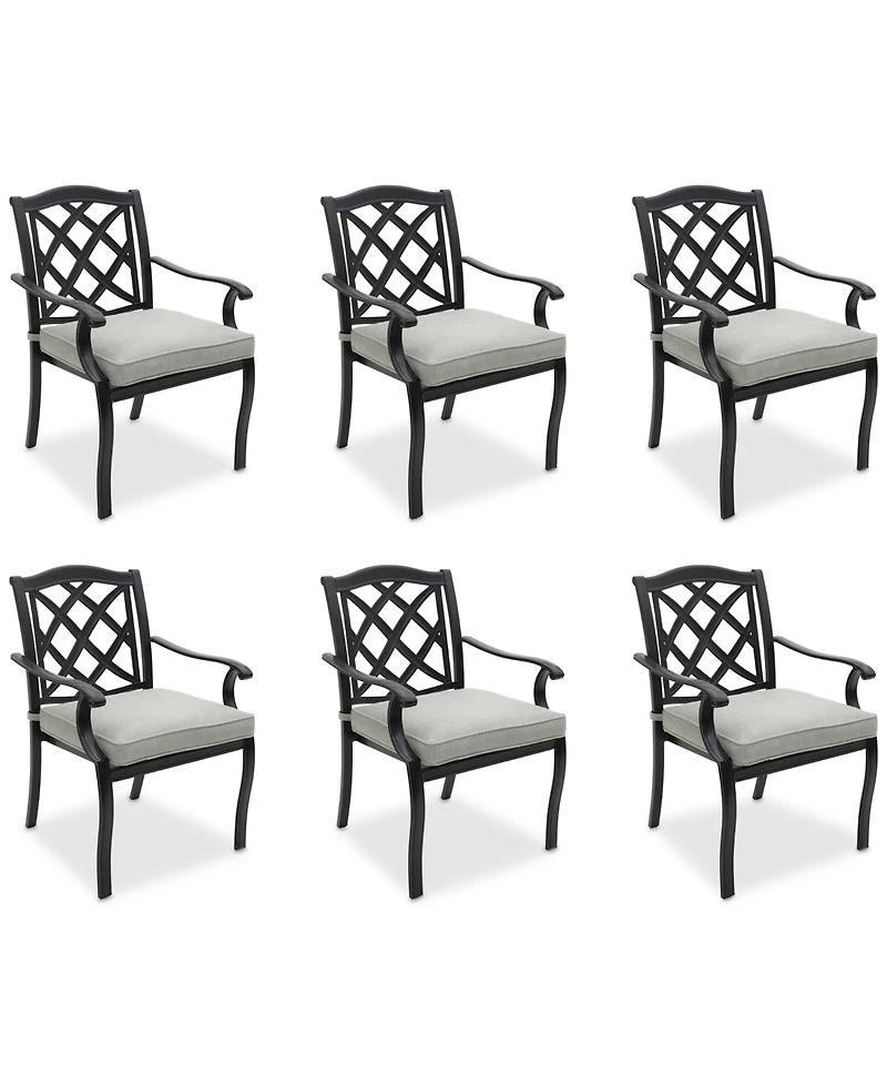Wythburn Mix and Match Lattice Outdoor Dining Chairs, Set of 6, Created for Macy's
