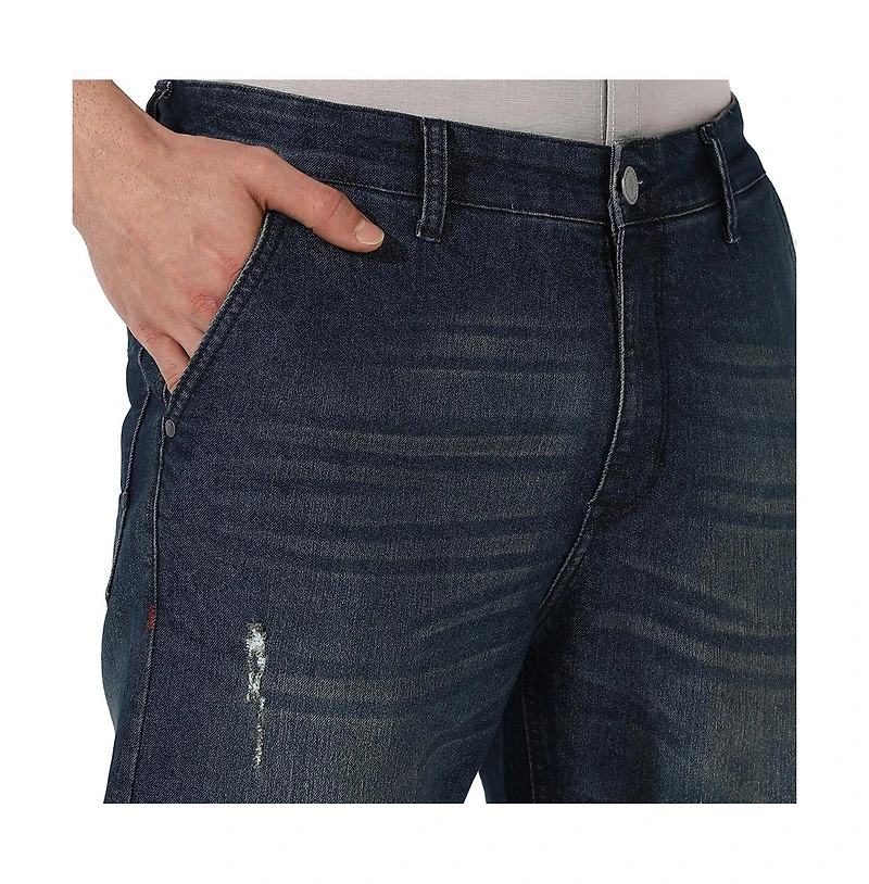 Campus Sutra Men's Dark-Wash Carrot Fit Denim Jeans