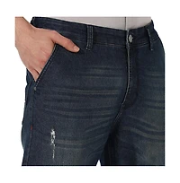 Campus Sutra Men's Dark-Wash Carrot Fit Denim Jeans