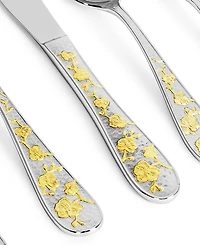 Orchid Gold-Tone 5 Piece Flatware Set