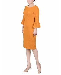 Ny Collection Women's 3/4 Length Imitation Pearl Detail Dress