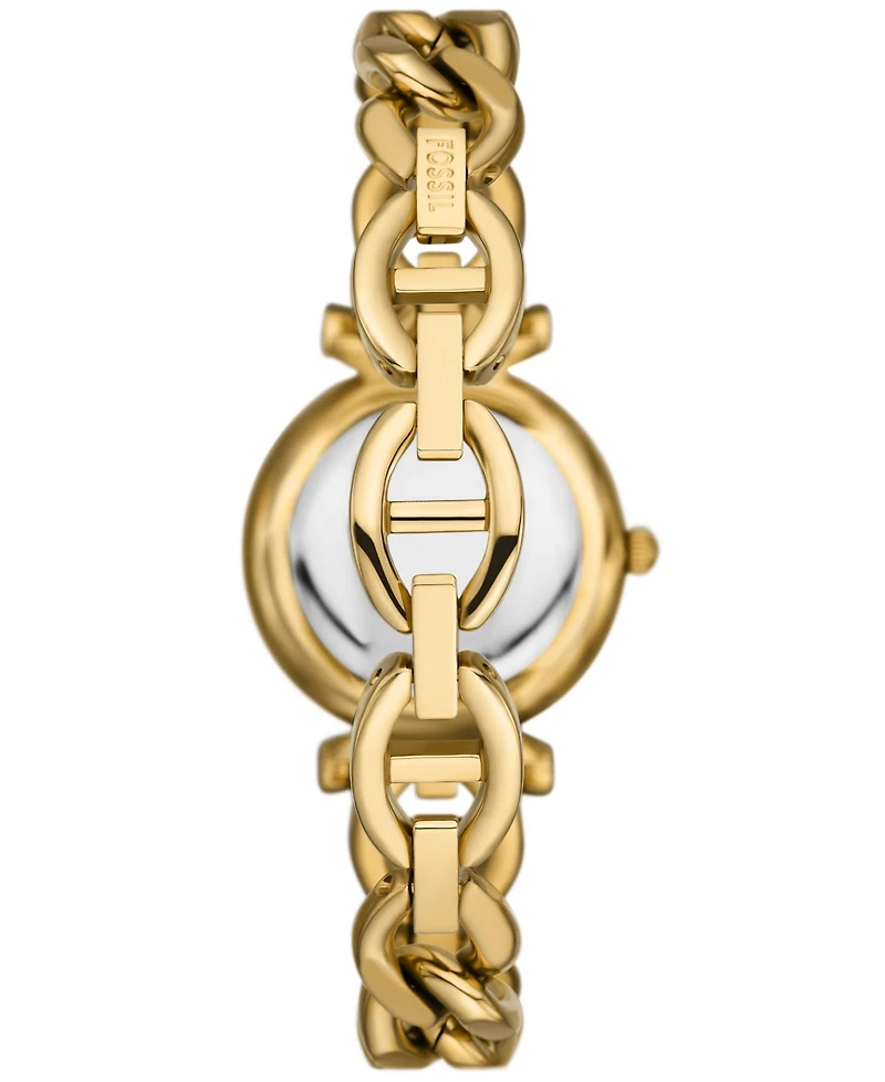 Fossil Women's Carlie Three-Hand Gold-Tone Stainless Steel Watch 28mm