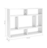 vidaXL Wall Shelf High Gloss White 29.5"x6.3"x21.7" Engineered Wood