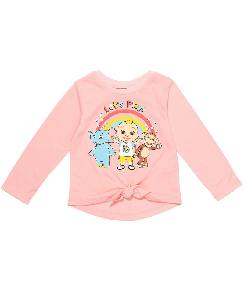 CoComelon Toddler Girls Knotted Pullover Long Sleeve Graphic T-Shirt & Leggings Set Toddler|Child