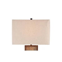 Franklin Iron Works Industrial Rustic Table Lamp 30" Tall Natural Slate Stone Beige Rectangular Shade for Bedroom Living Room House Bedside Night