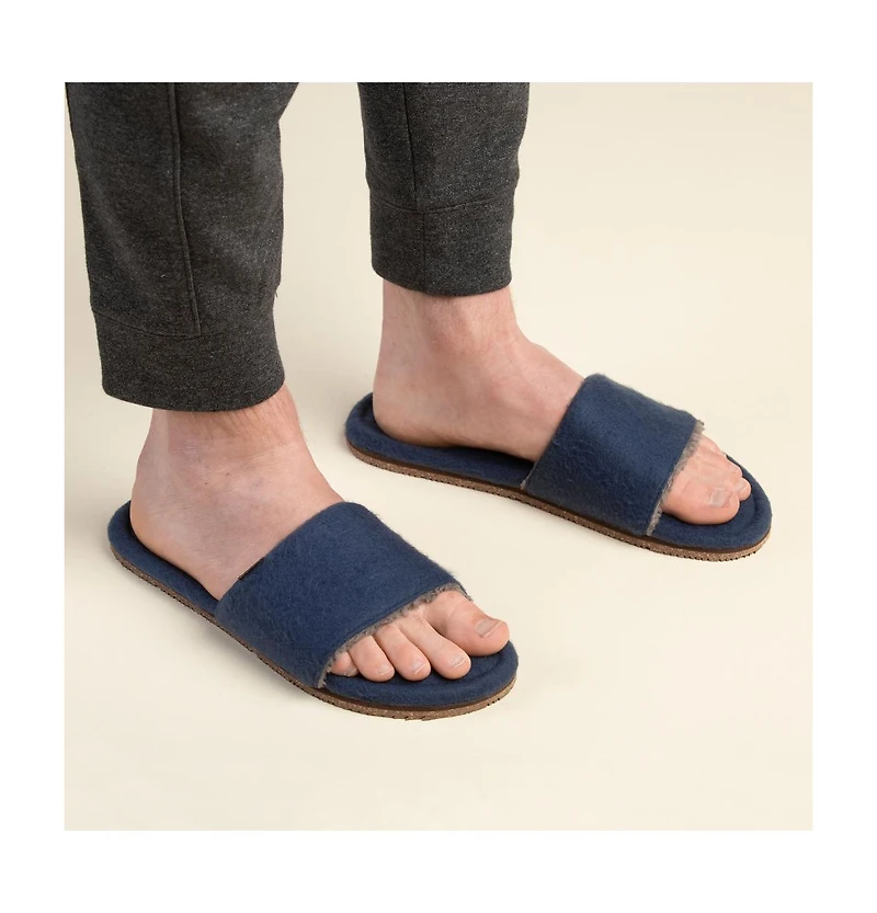 Feelgoodz Men's Soft Slide Indoor / Outdoor Natural Rubber Sole House Shoes