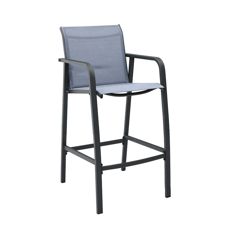 vidaXL Patio Bar Chairs 2 pcs Gray Textilene