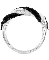 Black Spinel Twisted Band (1 ct. t.w.) Sterling Silver