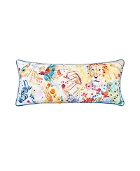15" x 35" Animal Kingdom Lion Blue Multicolor Cotton Decor Throw Pillow Cover And Insert Set
