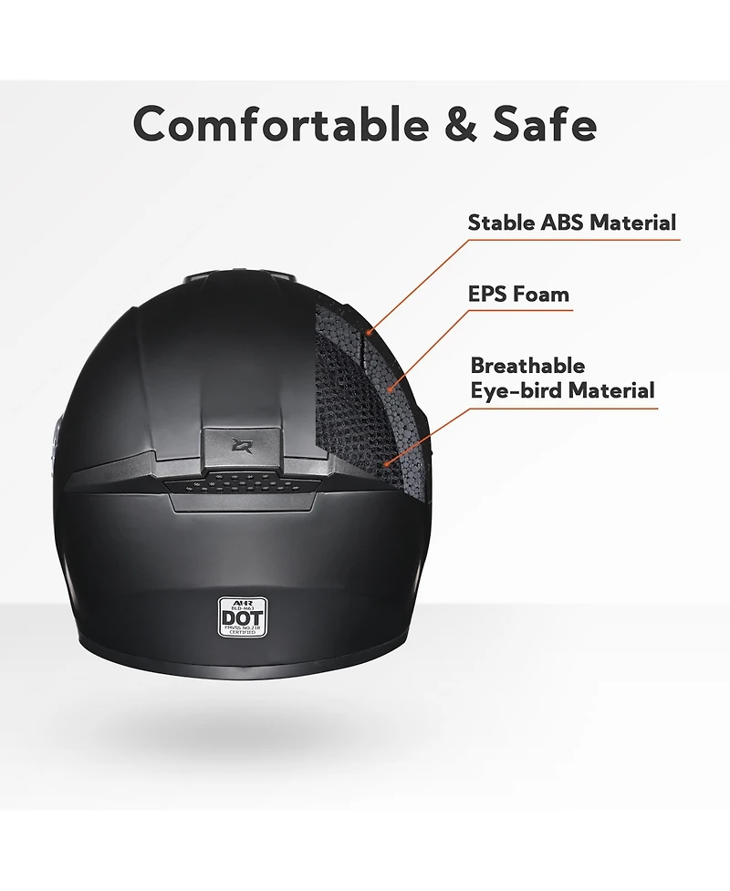 Ahr Run-F3 Full Face Motorcycle Helmet Dot Removable Liner Street Bike Adult Xl
