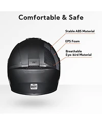 Ahr Run-F3 Full Face Motorcycle Helmet Dot Removable Liner Street Bike Adult Xl