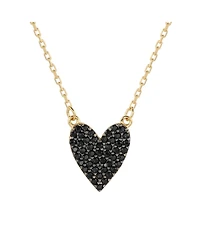 Suzy Levian Sterling Silver Cubic Zirconia Pave Solid Heart Necklace