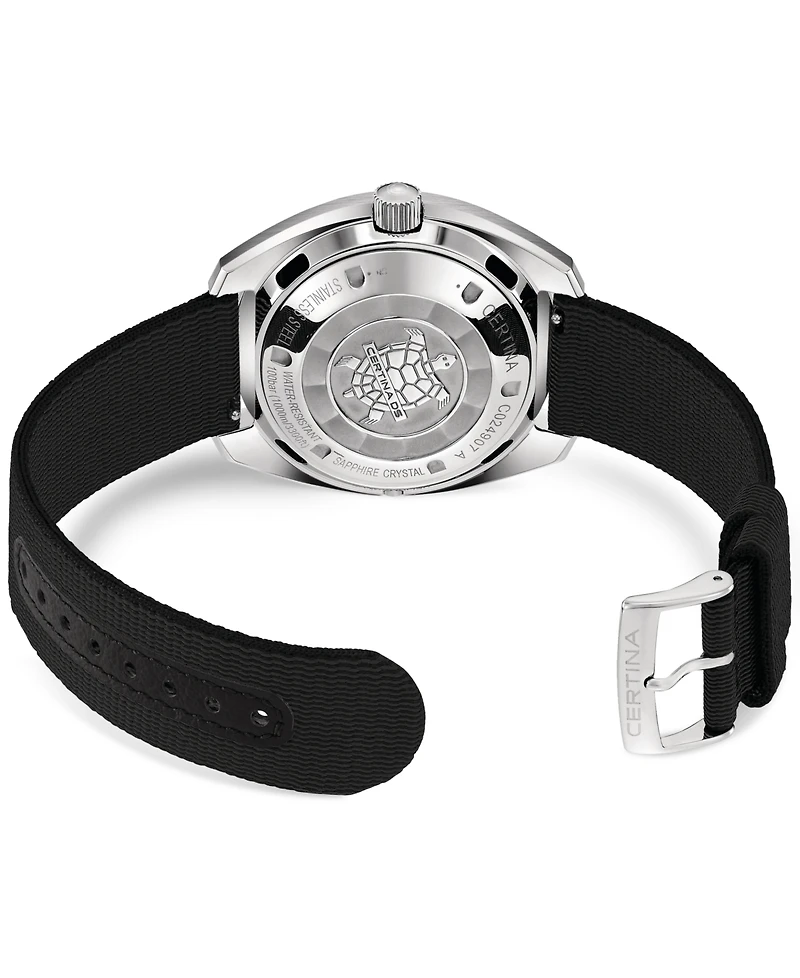 Certina Men's Swiss Automatic Ds PH1000M Powermatic 80 Black Synthetic Strap Watch 44mm