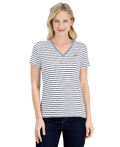 Nautica Jeans Women's Striped V-Neck Top