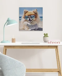 Madison Park Beach Dogs Pomeranian Canvas Wall Art