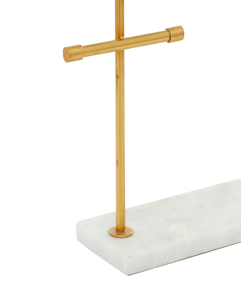 Rosemary Lane Real Marble Jewelry Stand with Rectangular Base, 12" x 4" x 13"