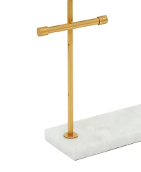 Rosemary Lane Real Marble Jewelry Stand with Rectangular Base, 12" x 4" x 13"