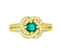 Cubic Zirconia Knot Ring 14k Gold-Plated Sterling Silver