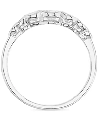 Cubic Zirconia Graduated Bezel-Set Cubic Zirconia Ring in Sterling Silver