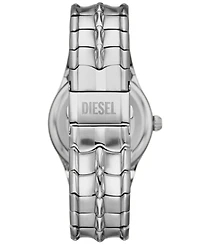 Diesel Men's Vert Three Hand Date Silver-Tone Stainless Steel Watch 44mm