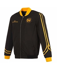 Men's Jh Design Black Golden State Warriors 2023/24 City Edition Nylon Full-Zip Bomber Jacket