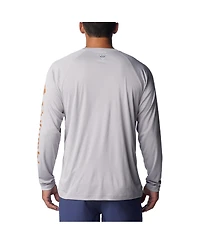 Men's Columbia Gray Texas Longhorns Terminal Tackle Omni-Shade Raglan Long Sleeve T-shirt