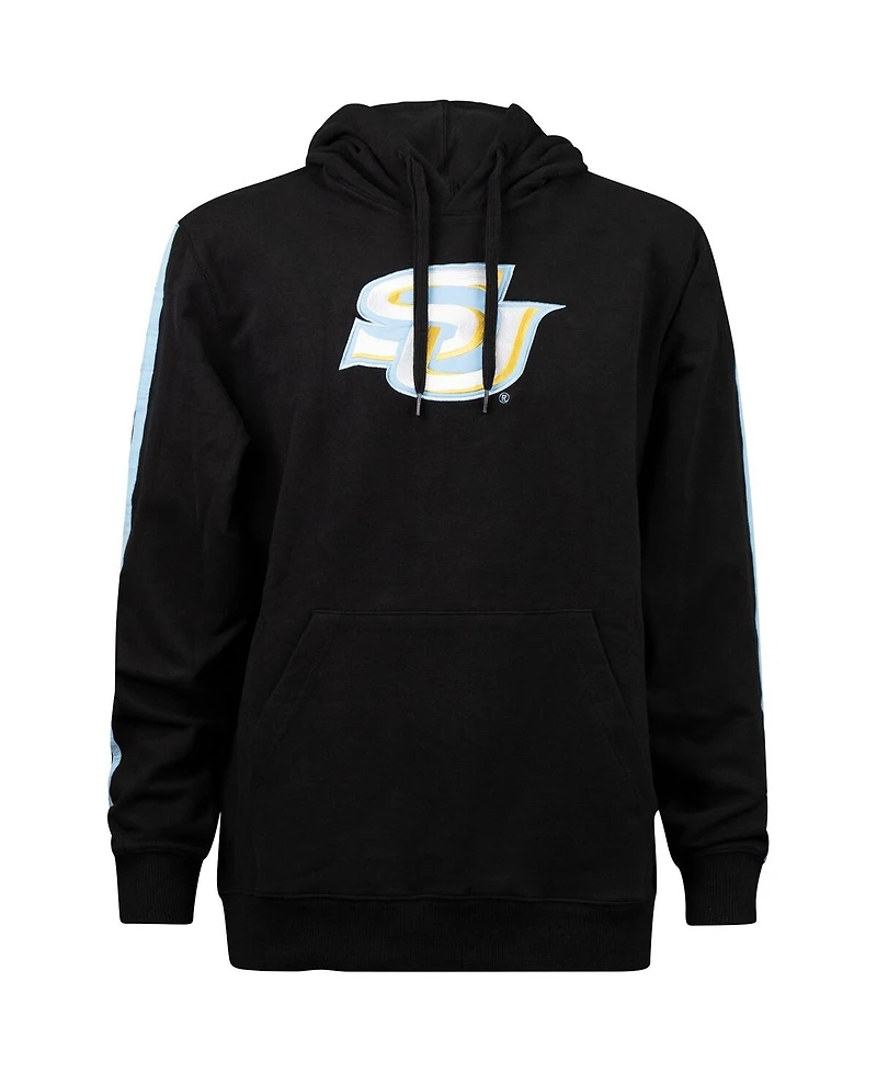 Men's Fisll Black Southern University Jaguars Oversized Stripes Pullover Hoodie