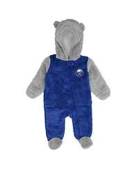 Newborn and Infant Boys Girls Royal Buffalo Sabres Game Nap Teddy Fleece Bunting Full-Zip Sleeper