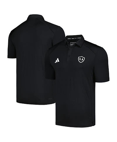 Men's adidas Black Miami Hurricanes Strategy Aeroready Polo Shirt