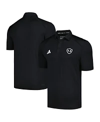 Men's adidas Black Miami Hurricanes Strategy Aeroready Polo Shirt