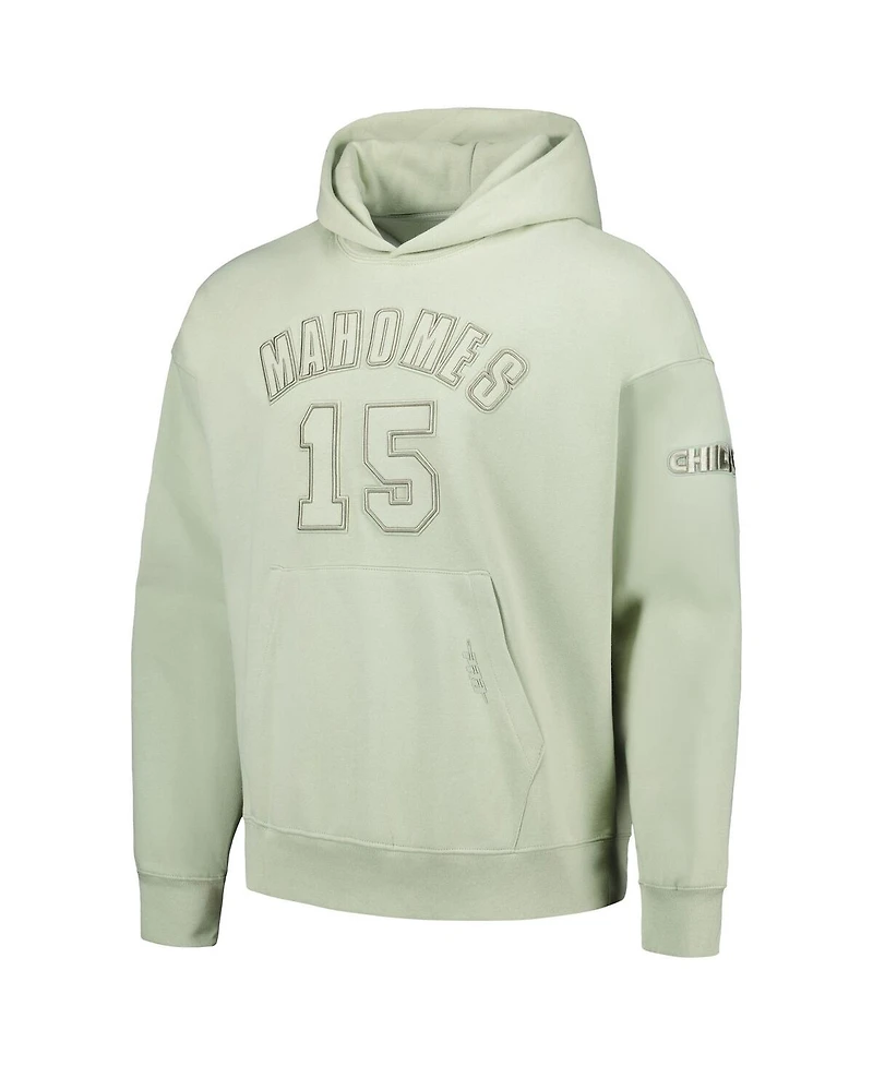 Men's Pro Standard Patrick Mahomes Light Green Kansas City Chiefs Player Name and Number Pullover Hoodie