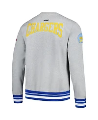 Men's Pro Standard Heather Gray Los Angeles Chargers Crest Emblem Pullover Sweatshirt