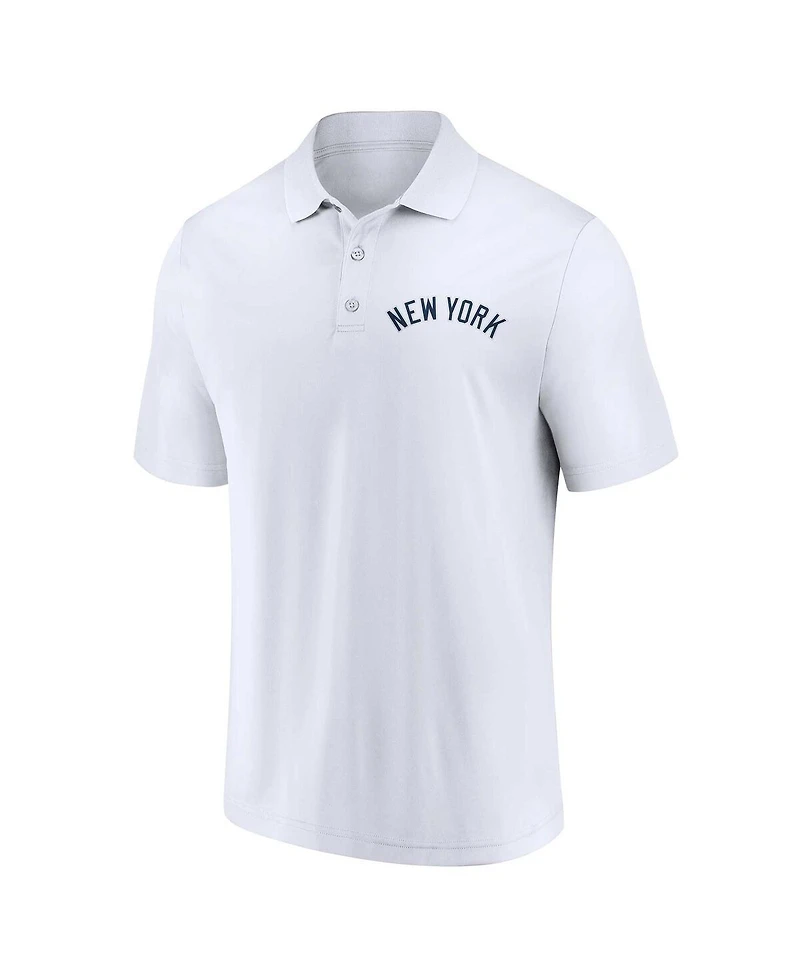 Men's Fanatics Navy, White New York Yankees Two-Pack Logo Lockup Polo Shirt Set