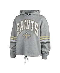 Women's '47 Brand Heather Gray Distressed New Orleans Saints Upland Bennett Pullover Hoodie