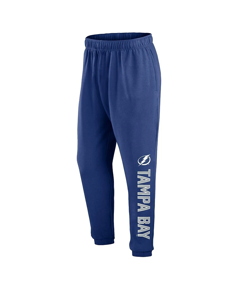 Men's Fanatics Blue Tampa Bay Lightning Chop Block Fleece Sweatpants