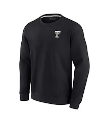 Men's and Women's Fanatics Signature Black Texas Tech Red Raiders Super Soft Pullover Crew Sweatshirt