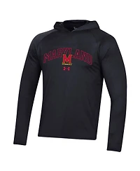 Men's Under Armour Maryland Terrapins 2023 Sideline Tech Hooded Raglan Long Sleeve T-shirt