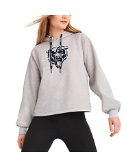 Women's Dkny Sport Heather Gray Chicago Bears Debbie Dolman Raglan Pullover Hoodie