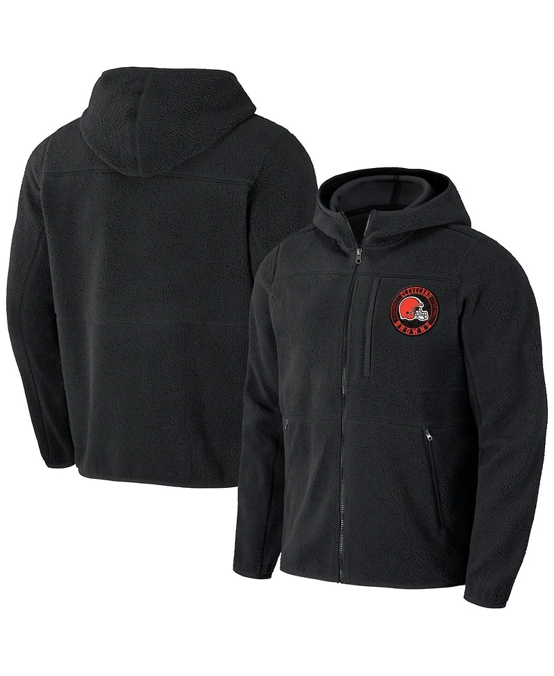 Men's Nfl x Darius Rucker Collection by Fanatics Black Cleveland Browns Sherpa Full-Zip Hoodie
