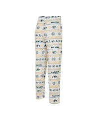 Men's Concepts Sport White, Green Bay Packers Tinsel Raglan Long Sleeve T-shirt and Pants Sleep Set